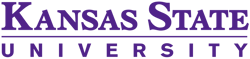 Kansas State University written logo in their signature dark purple.